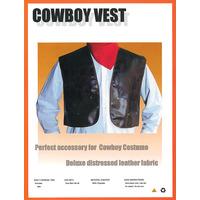 Brown Leather Cowboy Vest