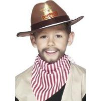 Brown Childrens Sheriff Cowboy Hat