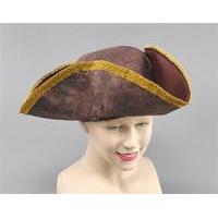 Brown Distressed Look Tricorn Hat