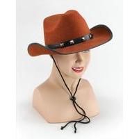 Brown Felt Cowboy Studded Hat (hats) - Male - One Size