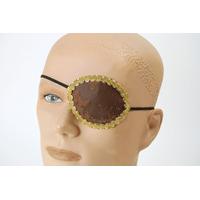 Brown Pirate Eye Patch With Gold Trim