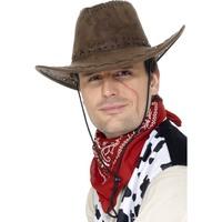 Brown Suede Look Cowboy Hat