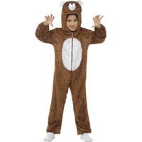 Brown Children\'s Hooded All In One Bear Costume.