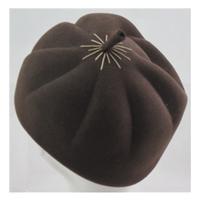 Brown felt feel hat with top feature