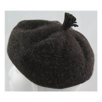 Brown felt feel hat with top feature