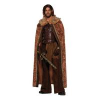 brown mens faux fur trimmed cape costume