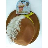 Brown Bavarian Hat With Feathers