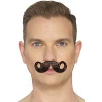 Brown Hand Knotted Imperial Moustache