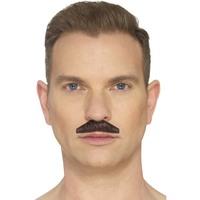 Brown Hand Knotted Novelty Chevron Moustache.