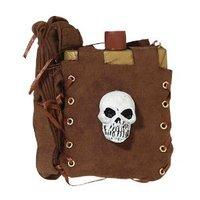 Brown Pirate Hip Flask With Skull