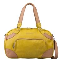 brunotti lime and brown pu bowling bag bb4101 002