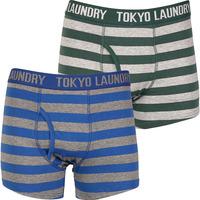 Bryant Boxer Shorts Set in Ocean / Mallard green - Tokyo Laundry