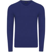 Bronze V-Neck Melange Jumper In Denim - Kensington Eastside