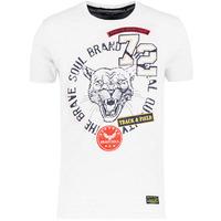 Brett Tiger Applique Crew Neck T-shirt In White
