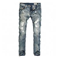 Brand Hight Quality Men\'s Solid Blue Jeans / Chinos PantsSimple Spring / Fall Hot Sale Demin Pants