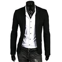 bradn high quality mens long sleeve regular blazer polyester pure slim ...