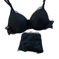 Bras Panties Sets, Push-up Lace Bras Adjustable Polyester