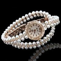 Brand Nice Pearl Watch Women\'s Watch Imitation Diamond Quartz Wrist Watches High Quality Cool Watches Unique Bracelet Watches Fashion Strap Watch