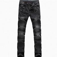 Brand Fashion Men\'s Solid Blue / Black Jeans / Chinos PantsSimple Spring / Fall Hot Sale Demin Pants