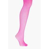 Bright Small Scale Fishnet Tights - pink
