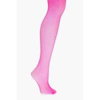 bright small scale fishnet tights pink