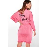 brides squad robe coral