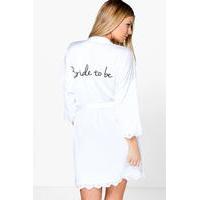 Bride Slogan Slinky Robe - white