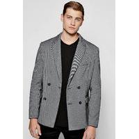 Breasted Textured Blazer - charcoal
