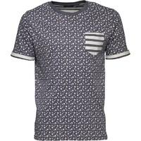 Brave Soul Mens T-Shirt Navy Marl/Ecru