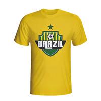 brazil country logo t shirt yellow kids