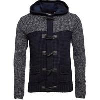 brave soul mens benedict chunky knit hoody navygrey