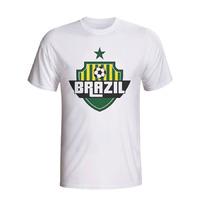 brazil country logo t shirt white kids