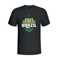 brazil country logo t shirt black kids