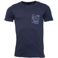 Brave Soul Mens Pulp Contrast Camo Pocket T-Shirt Navy Combo