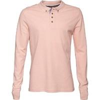 Brave Soul Mens Lincoln Long Sleeve Polo Summer Pink