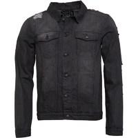 Brave Soul Mens Riptide Denim Jacket Dark Grey Denim