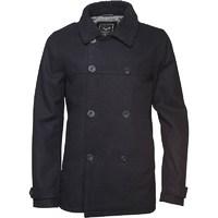 Brave Soul Mens Wool DB Jacket Navy