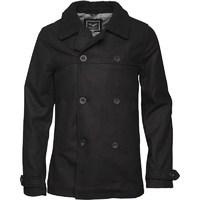 Brave Soul Mens Wool DB Jacket Black