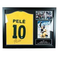 Brasil Pele Signed Shirt (Framed)