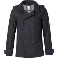 Brave Soul Mens Wool DB Jacket Black