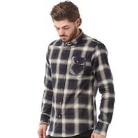 brave soul mens impala check shirt ecrublue