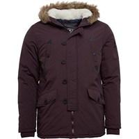 Brave Soul Mens Noel Parka Burgundy