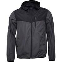 Brave Soul Mens Lightweight Hooded Windrunner Jacket Black/Khaki