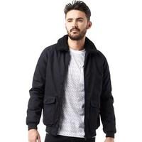 Brave Soul Mens Sherpa Collar Bonded Jacket Navy