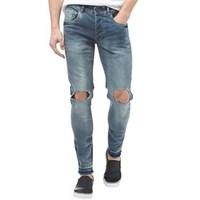 brave soul mens kurtisrip skinny ripped jeans blue denim