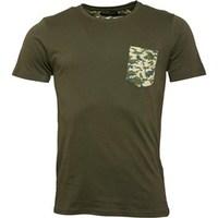 Brave Soul Mens Pulp Contrast Camo Pocket T-Shirt Stone Combo