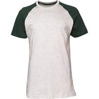 Brave Soul Mens Raglan T-Shirt Ecru Marl/Green
