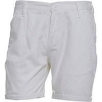 brave soul mens cotton twill shorts white