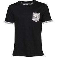 brave soul mens george pattern pocket t shirt jet blackoptic white