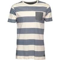 Brave Soul Mens Zinc Striped T-Shirt Ecru/Navy